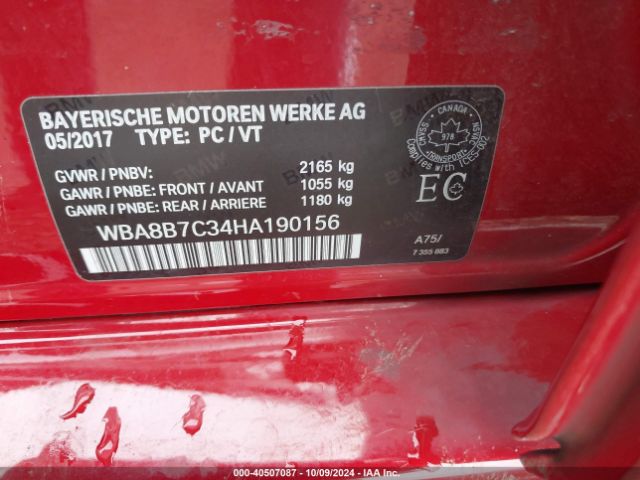 WBA8B7C34HA190156 BMW 340i Xdrive