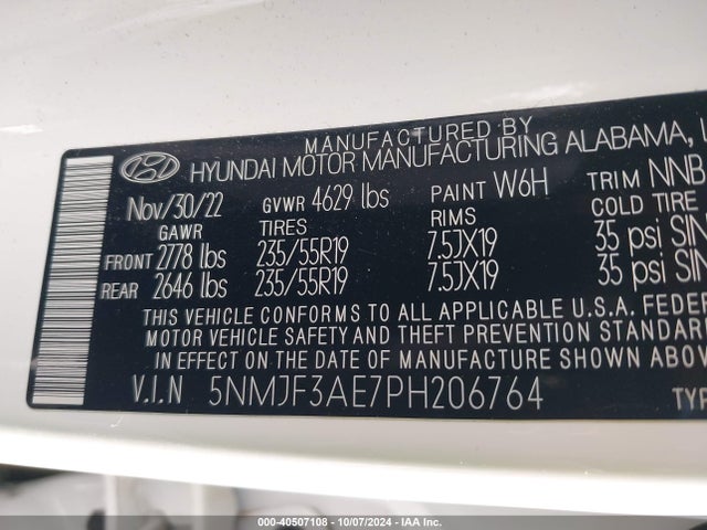 Hyundai TUCSON SEL 2023 5NMJF3AE7PH206764 Image 9