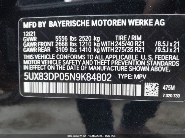 2022 BMW X3 5UX83DP05N9K84802 Photo 8