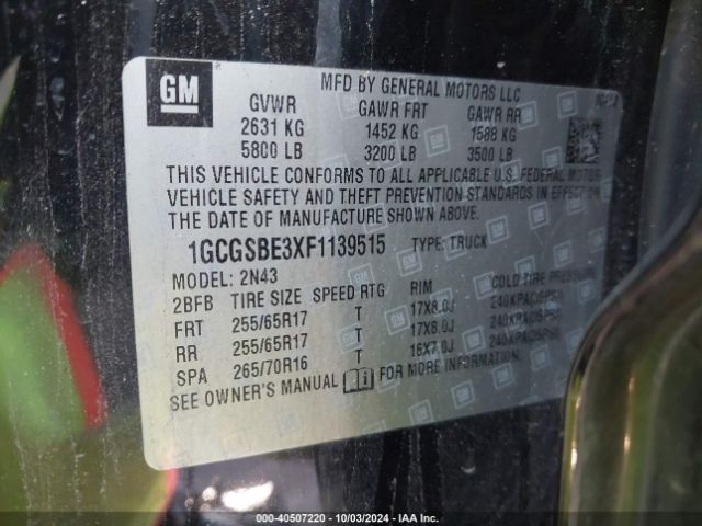 1GCGSBE3XF1139515 Chevrolet Colorado Lt