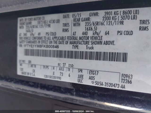 1FTYE1YM8FKB00846 Ford Transit-150
