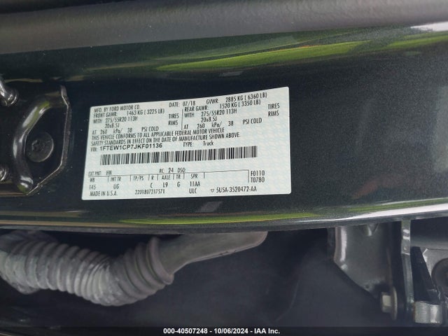 Ford F-150 Xlt 2018 1FTEW1CP7JKF01136 Image 9