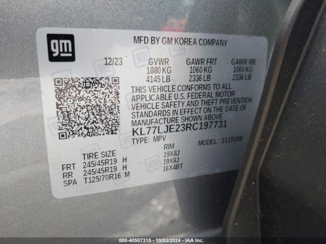 KL77LJE23RC197731 Chevrolet Trax Fwd 2rs