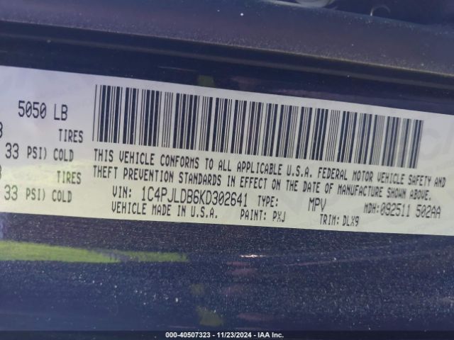 1C4PJLDB6KD302641 Jeep Cherokee Limited Fwd
