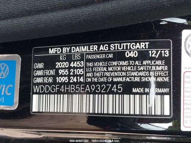 WDDGF4HB5EA932745 Mercedes-Benz C 250 Luxury/sport