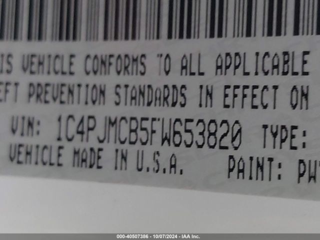 1C4PJMCB5FW653820 Jeep Cherokee Latitude