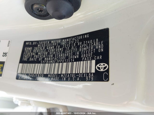 Toyota COROLLA LE 2023 5YFB4MDE3PP013514 Image 9