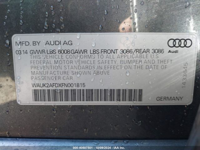 2015 AUDI S8 WAUK2AFDXFN001815 Photo 8