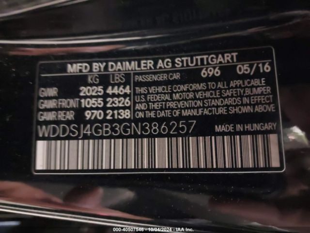 WDDSJ4GB3GN386257 Mercedes-Benz CLA 250 4MATIC