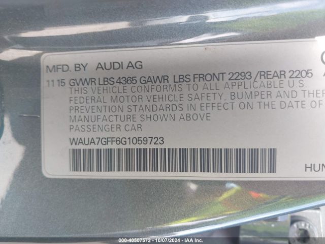 WAUA7GFF6G1059723 Audi A3 1.8t Premium