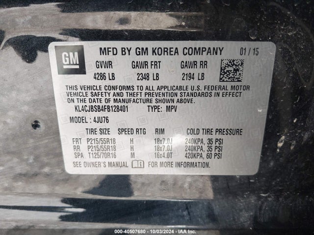 KL4CJBSB4FB128401 Buick Encore Convenience