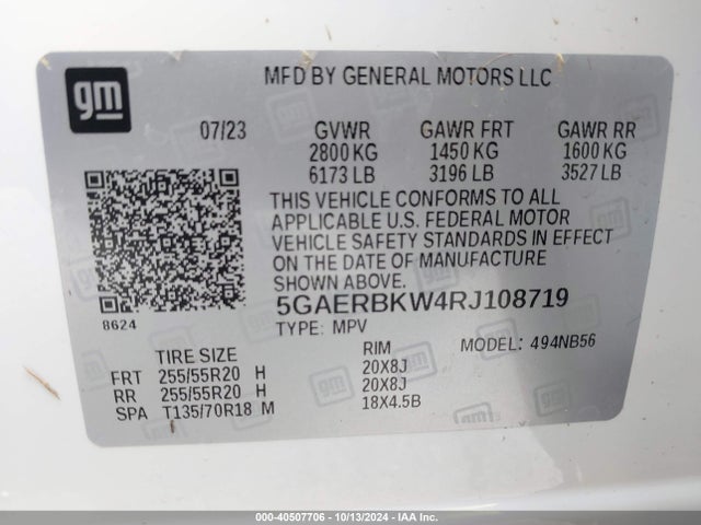 5GAERBKW4RJ108719 Buick Enclave Essence Fwd