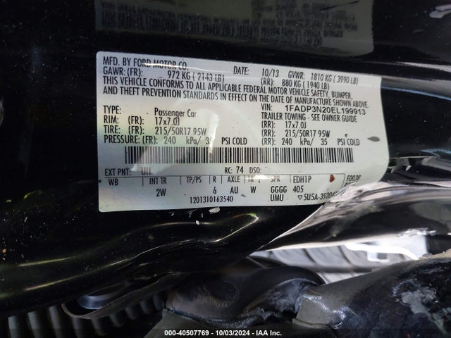Ford Focus Titanium 2014 1FADP3N20EL199913 Image 9