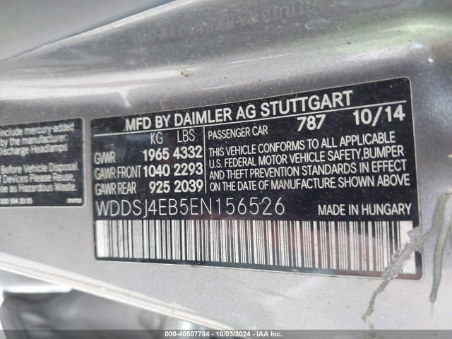 WDDSJ4EB5EN156526 Mercedes-Benz CLA 250