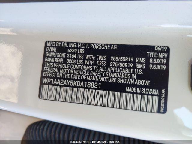2019 PORSCHE CAYENNE WP1AA2AY5KDA18831 Photo 8