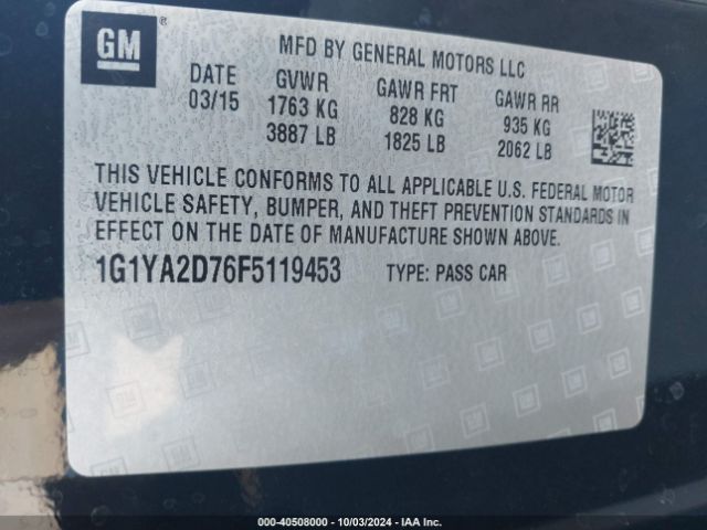 1G1YA2D76F5119453 Chevrolet CORVETTE STINGRAY