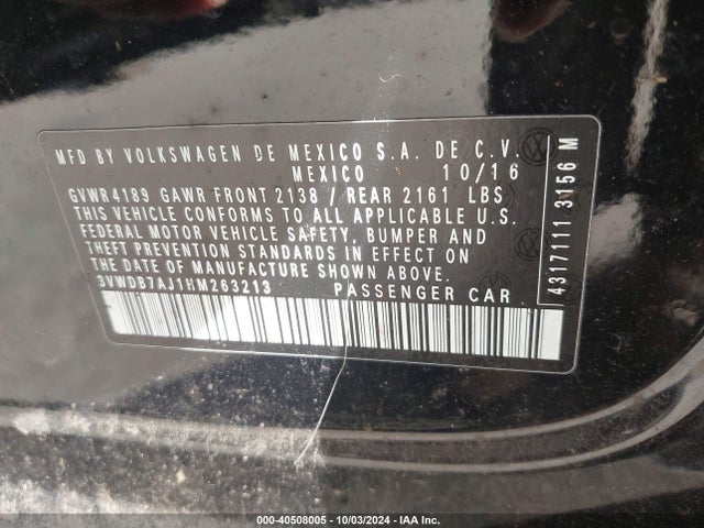 3VWDB7AJ1HM263213 Volkswagen Jetta 1.4t Se