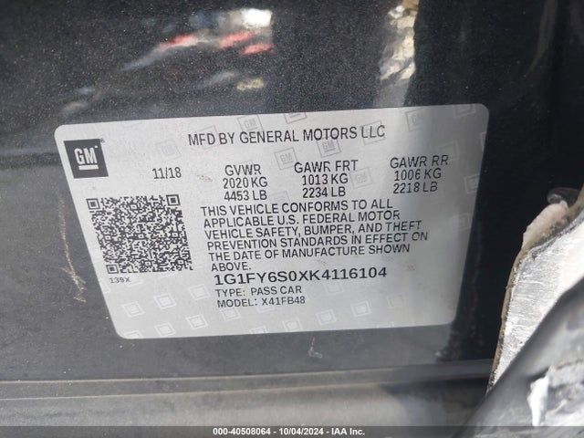 Chevrolet BOLT EV LT 2019 1G1FY6S0XK4116104 Image 9