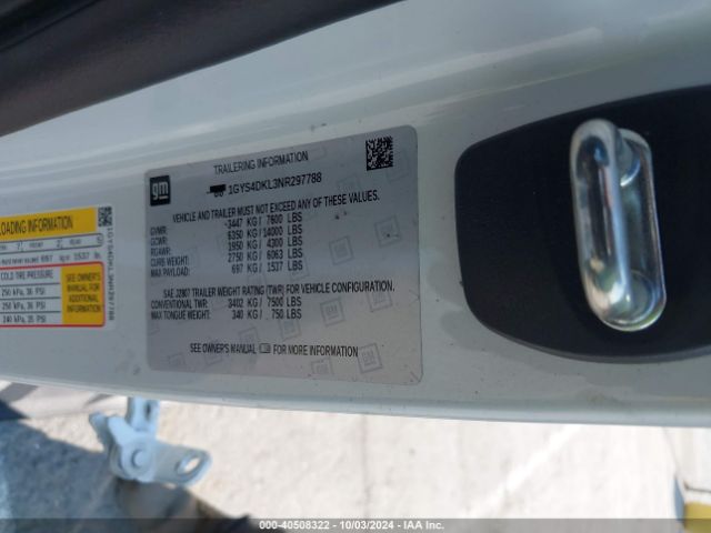 1GYS4DKL3NR297788 Cadillac Escalade 4wd Premium Luxury Platinum