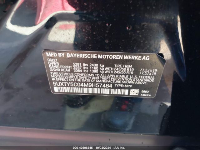 5UXTY5C04M9H57484 BMW X3 Xdrive30i