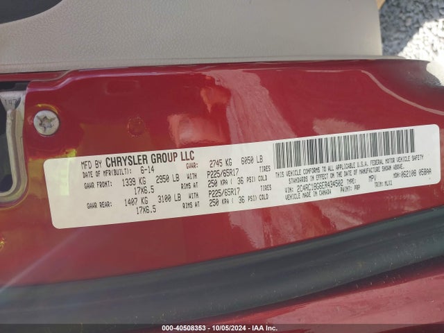 2C4RC1BG6ER434502 Chrysler Town & Country Touring