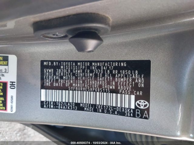 5YFBURHE5HP685115 Toyota Corolla Xse