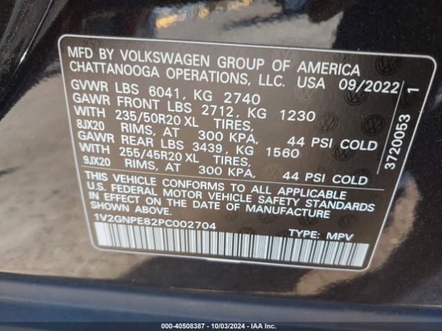 1V2GNPE82PC002704 Volkswagen Id.4 Awd Pro S/awd Pro S Plus
