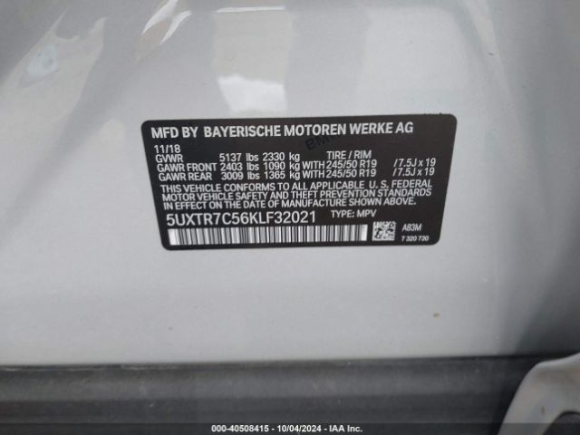 5UXTR7C56KLF32021 BMW X3 Sdrive30i