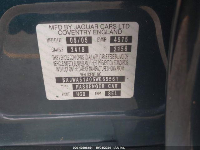 2005 JAGUAR X-TYPE SAJWA51A05WE65561 Photo 8