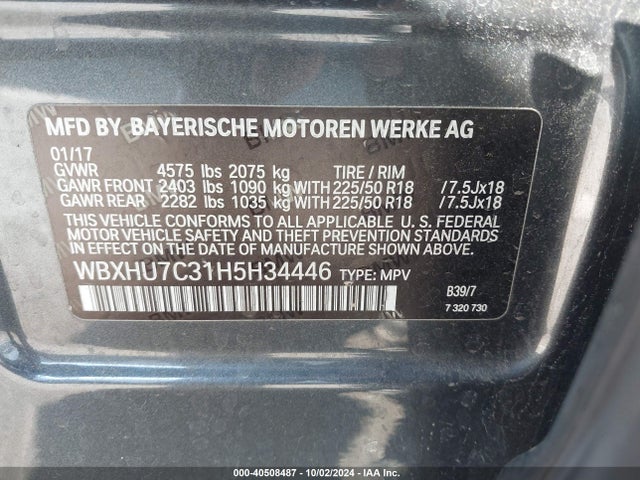 WBXHU7C31H5H34446 BMW X1 Sdrive28i