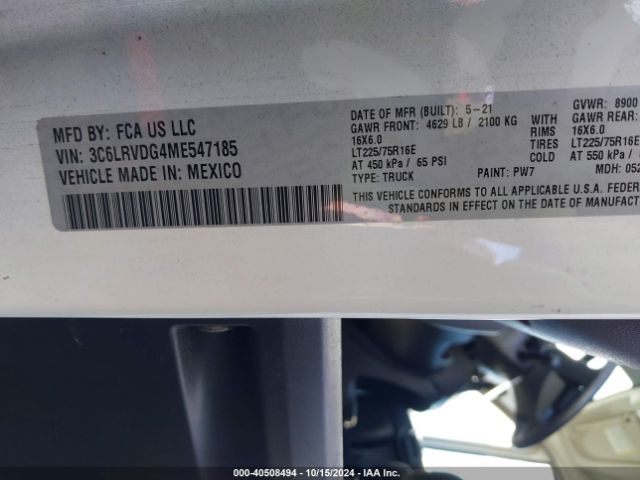 3C6LRVDG4ME547185 RAM Promaster 2500 High Roof 159 Wb
