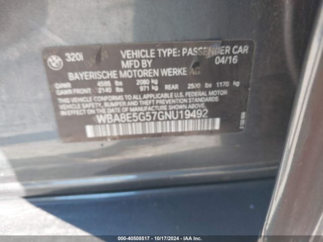WBA8E5G57GNU19492 BMW 320i Xdrive