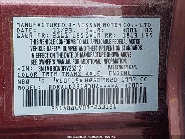 Nissan Sentra Sv Xtronic Cvt 2024 3N1AB8CV0RY253121 Image 9