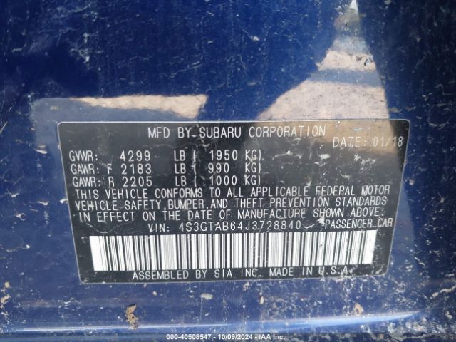4S3GTAB64J3728840 Subaru Impreza 2.0i Premium