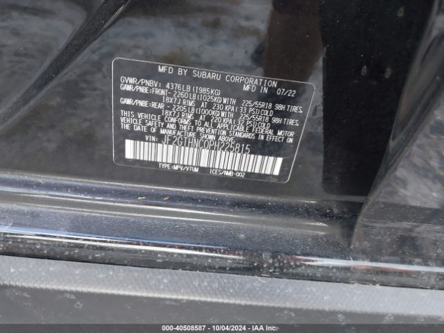 JF2GTHNC0PH225815 Subaru Crosstrek Limited