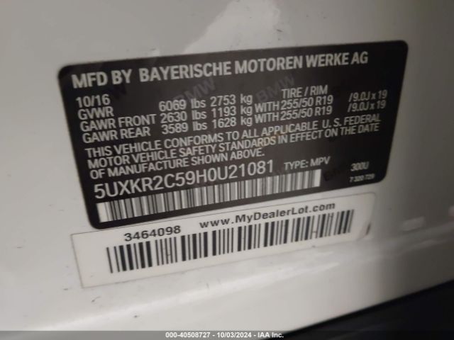 5UXKR2C59H0U21081 BMW X5 Sdrive35i