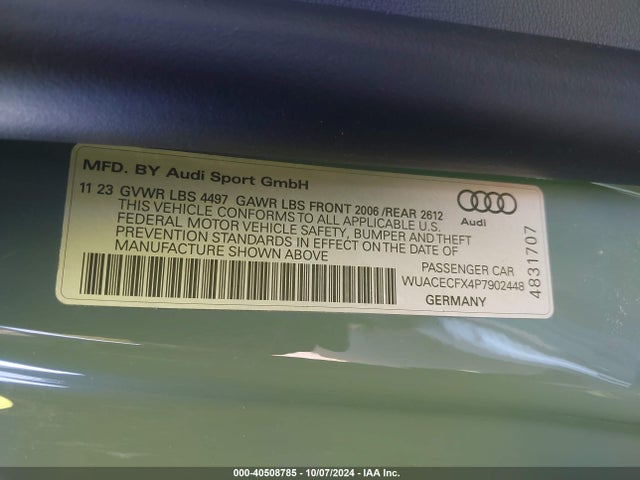2023 AUDI R8 SPYDER WUACECFX4P7902448 Photo 8
