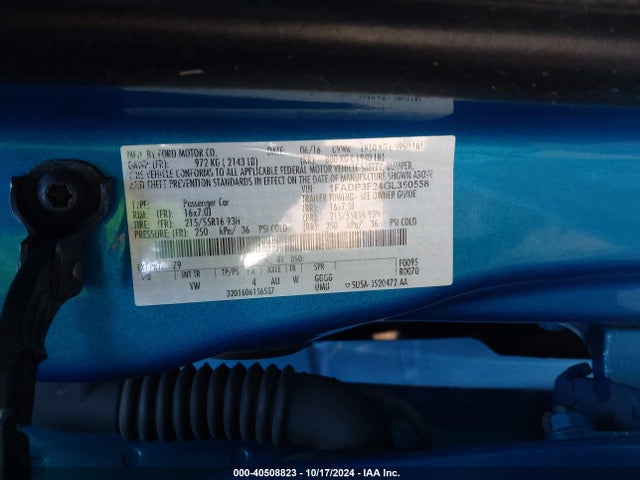 Ford FOCUS SE 2016 1FADP3F24GL350558 Image 9