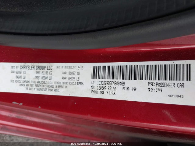 Dodge AVENGER SE 2014 1C3CDZAB3EN200469 Image 9