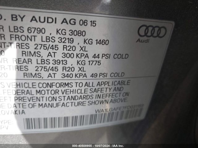 WA1LGAFE7FD031159 Audi Q7 3.0t Premium