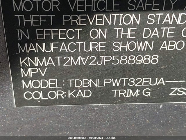 Nissan ROGUE S 2018 KNMAT2MV2JP588988 Image 9