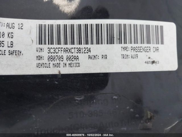 2012 FIAT 500 3C3CFFARXCT381234 Photo 8