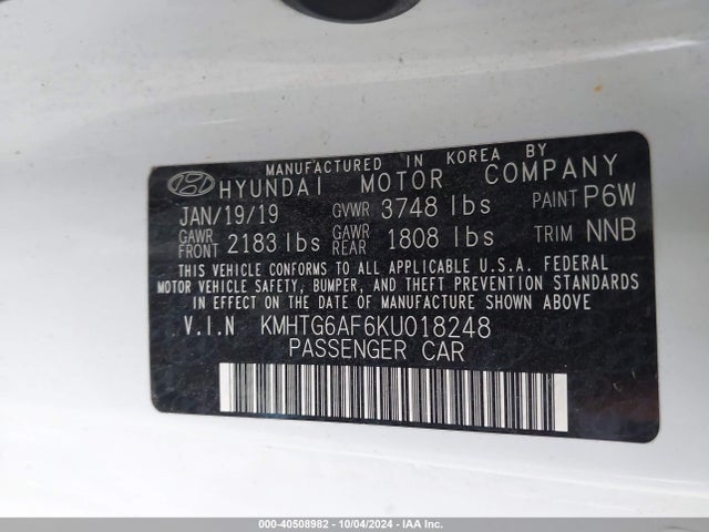 Hyundai Veloster 2.0 2019 KMHTG6AF6KU018248 Image 9