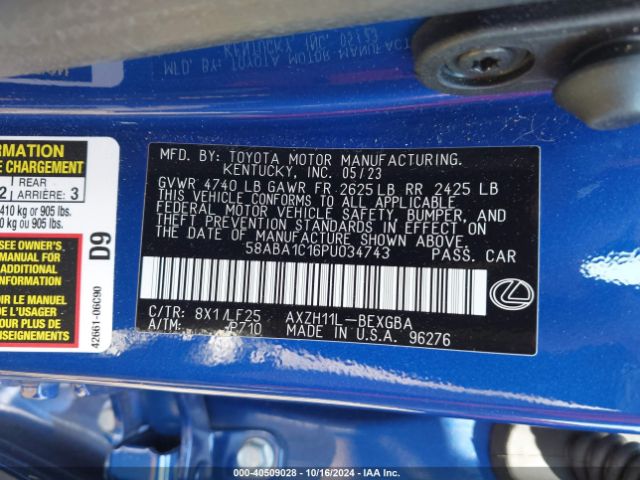 58ABA1C16PU034743 Lexus Es 300h F Sport Handling