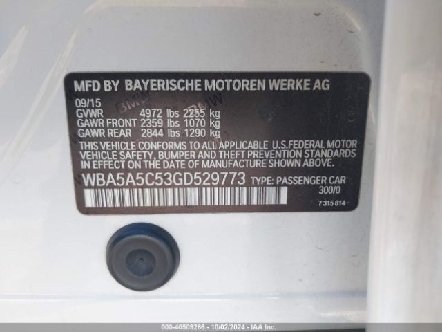 WBA5A5C53GD529773 BMW 528I
