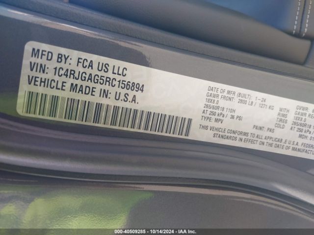 1C4RJGAG5RC156894 Jeep Grand Cherokee Altitude 4x2