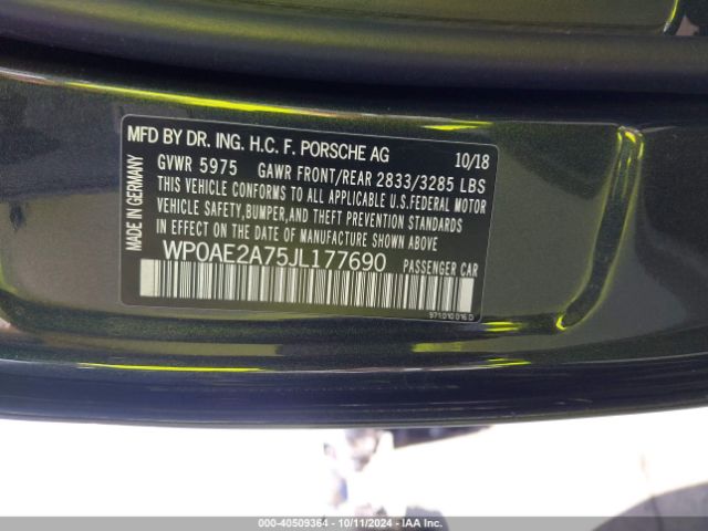 WP0AE2A75JL177690 Porsche Panamera E-hybrid 4