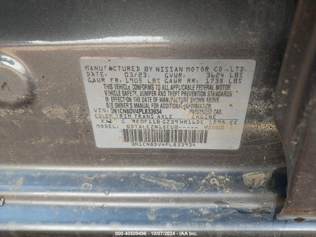 Nissan Versa 1.6 S Xtronic Cvt 2023 3N1CN8DV4PL833934 Image 9