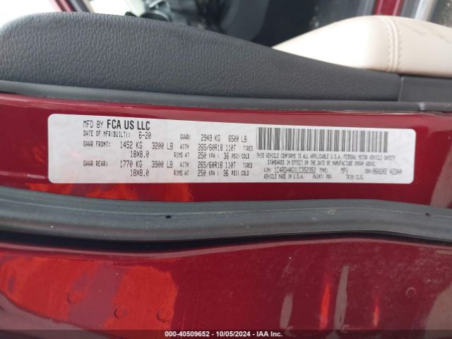 1C4RDHAG1LC352352 Dodge Durango Sxt Plus Rwd