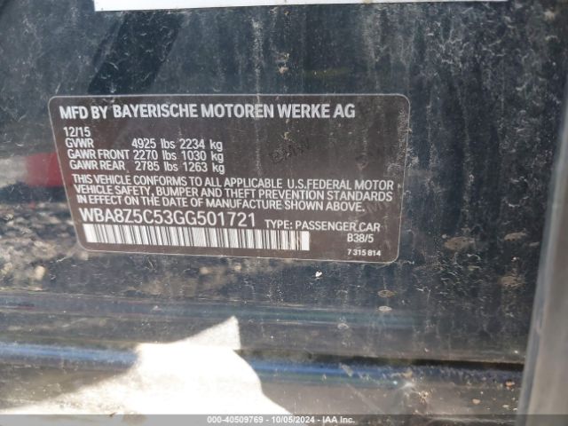 WBA8Z5C53GG501721 BMW 328i Gran Turismo Xdrive